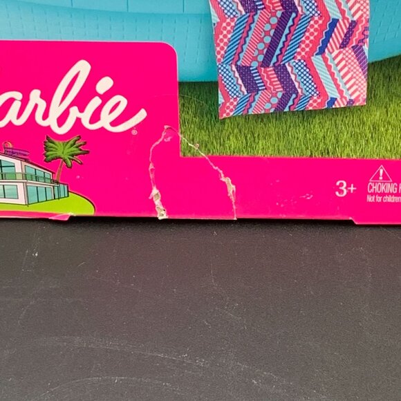 Barbie Pool Playset With Slide Accessories Doll Swimwear Blonde - Picture 4 of 8